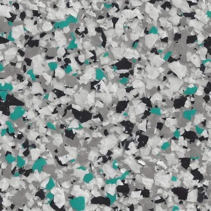 Whisper Teal epoxy flake swatch