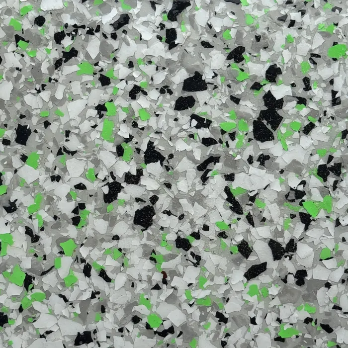 Whisper Lime epoxy flake swatch