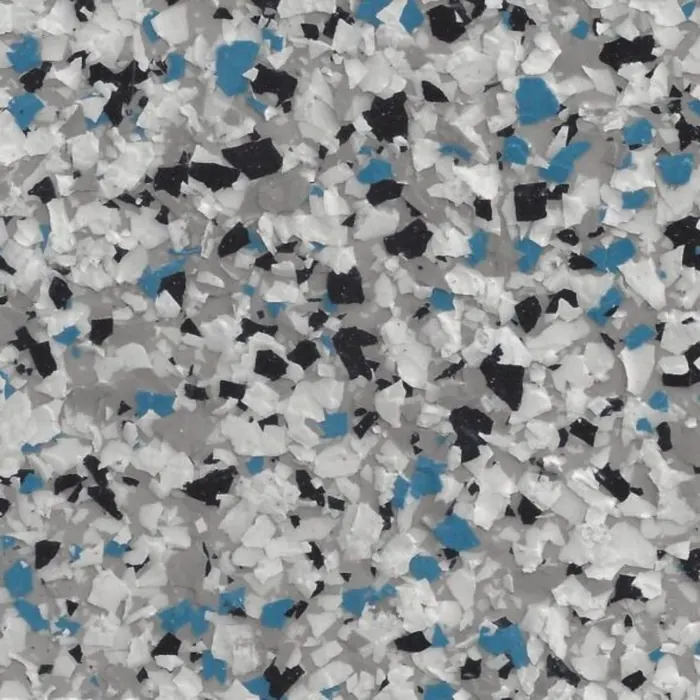 Whisper Blue epoxy flake swatch