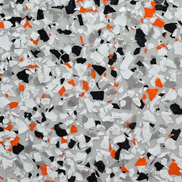 Whisper Orange epoxy flake swatch