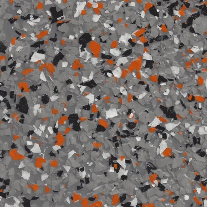 Ashen Orange epoxy flake swatch