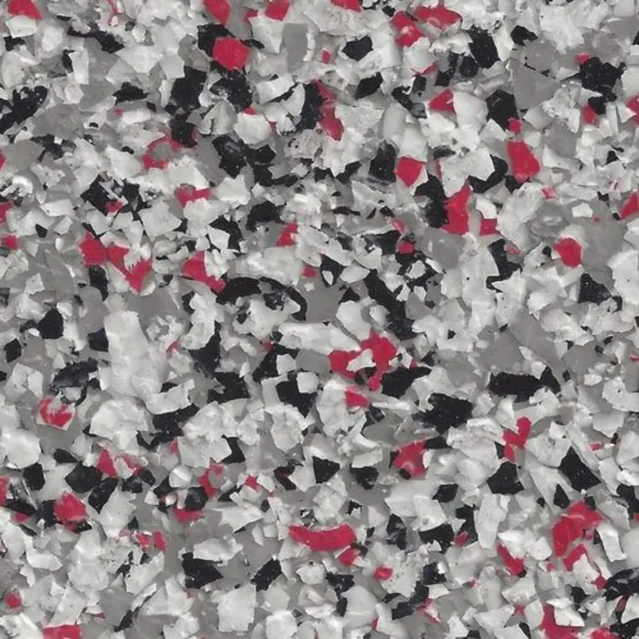 Whisper Red epoxy flake swatch