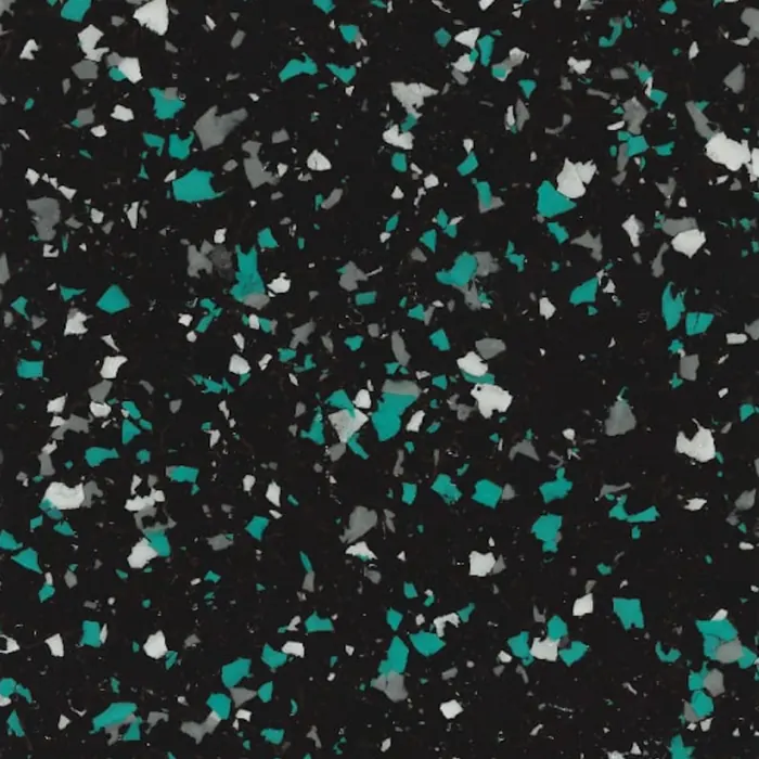 Cafe Teal epoxy flake swatch